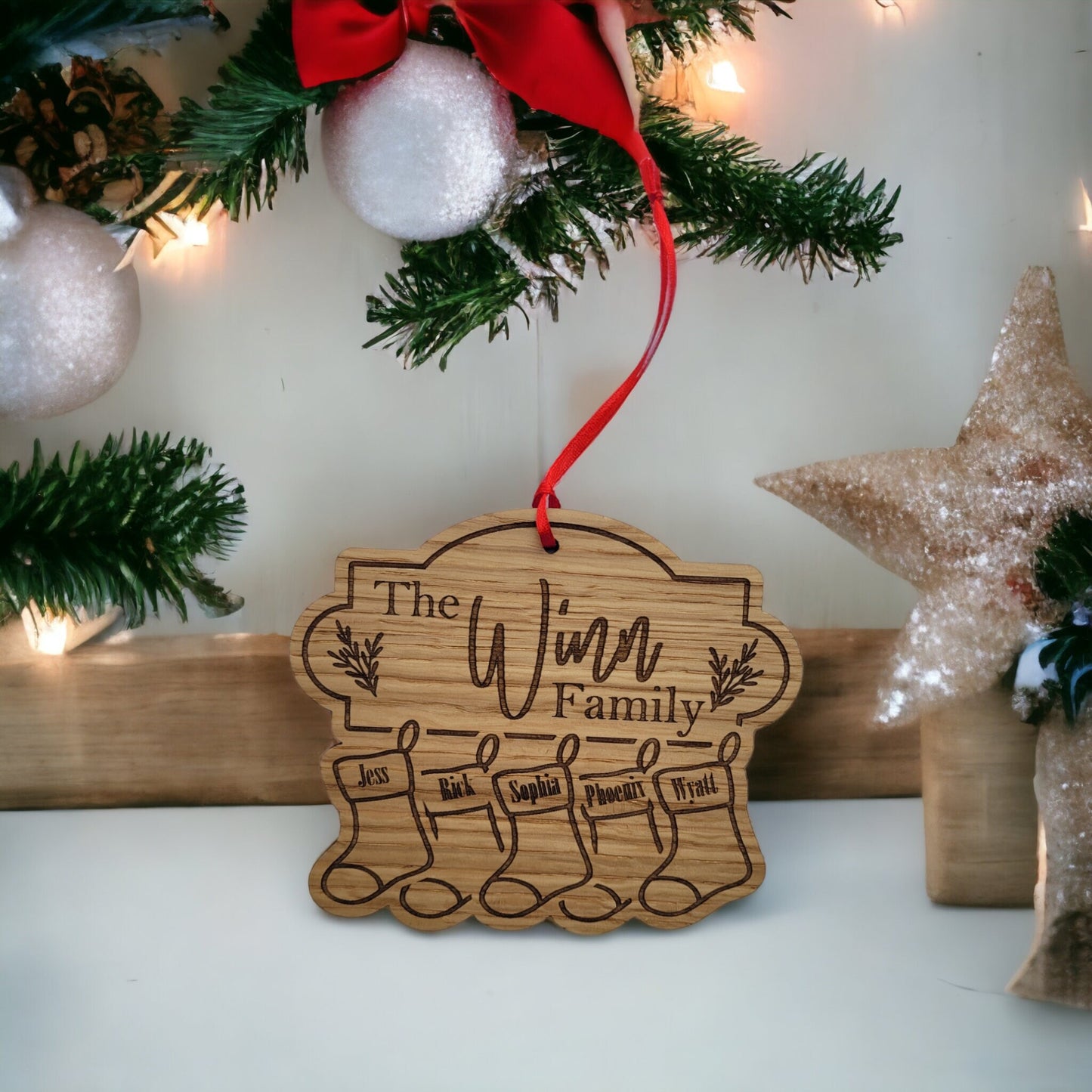 Personalised Christmas Family Sign/Decoration Up to 20 Names
