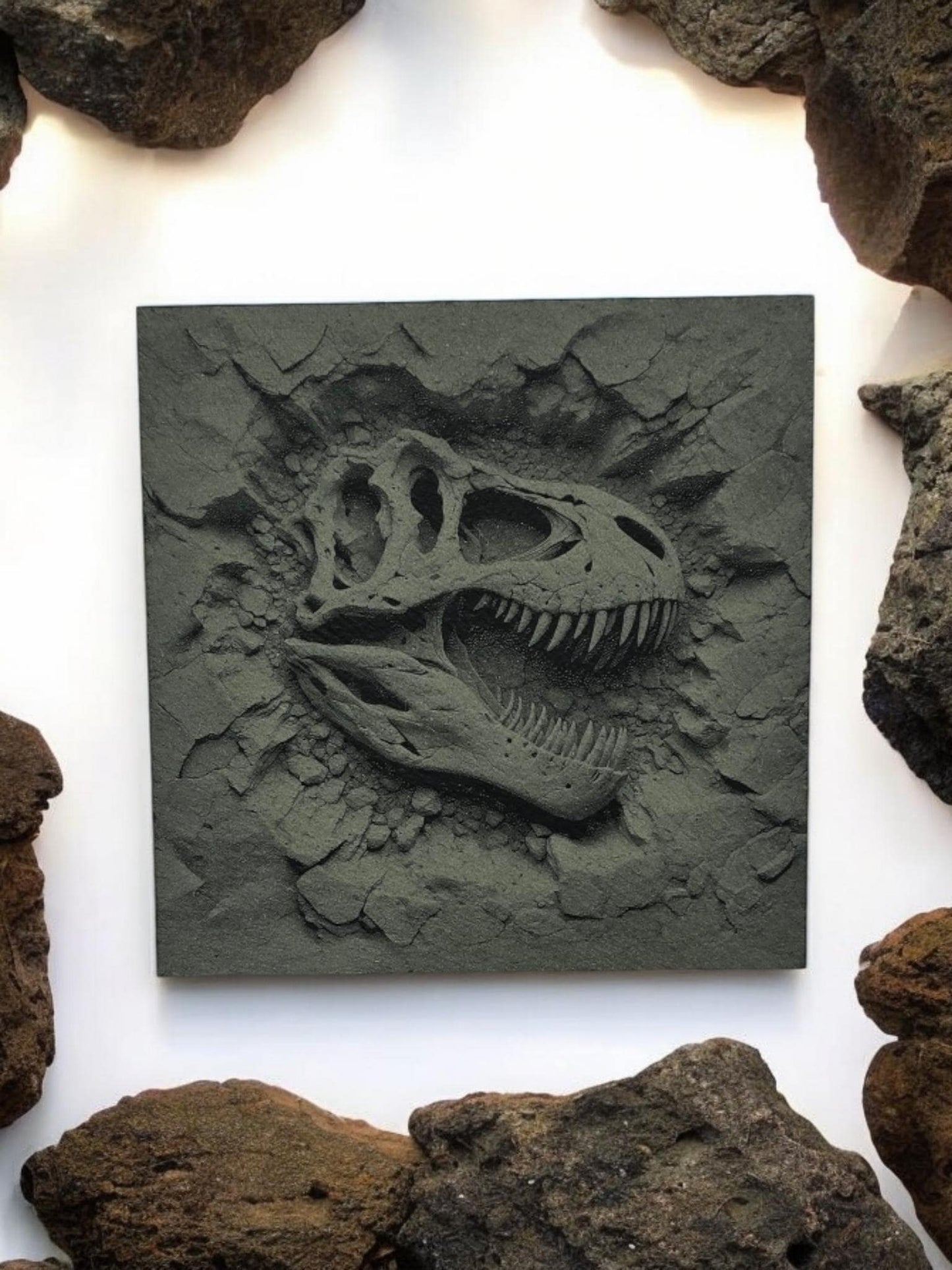 3D Effect Dinosaur Fossil Slate Coaster