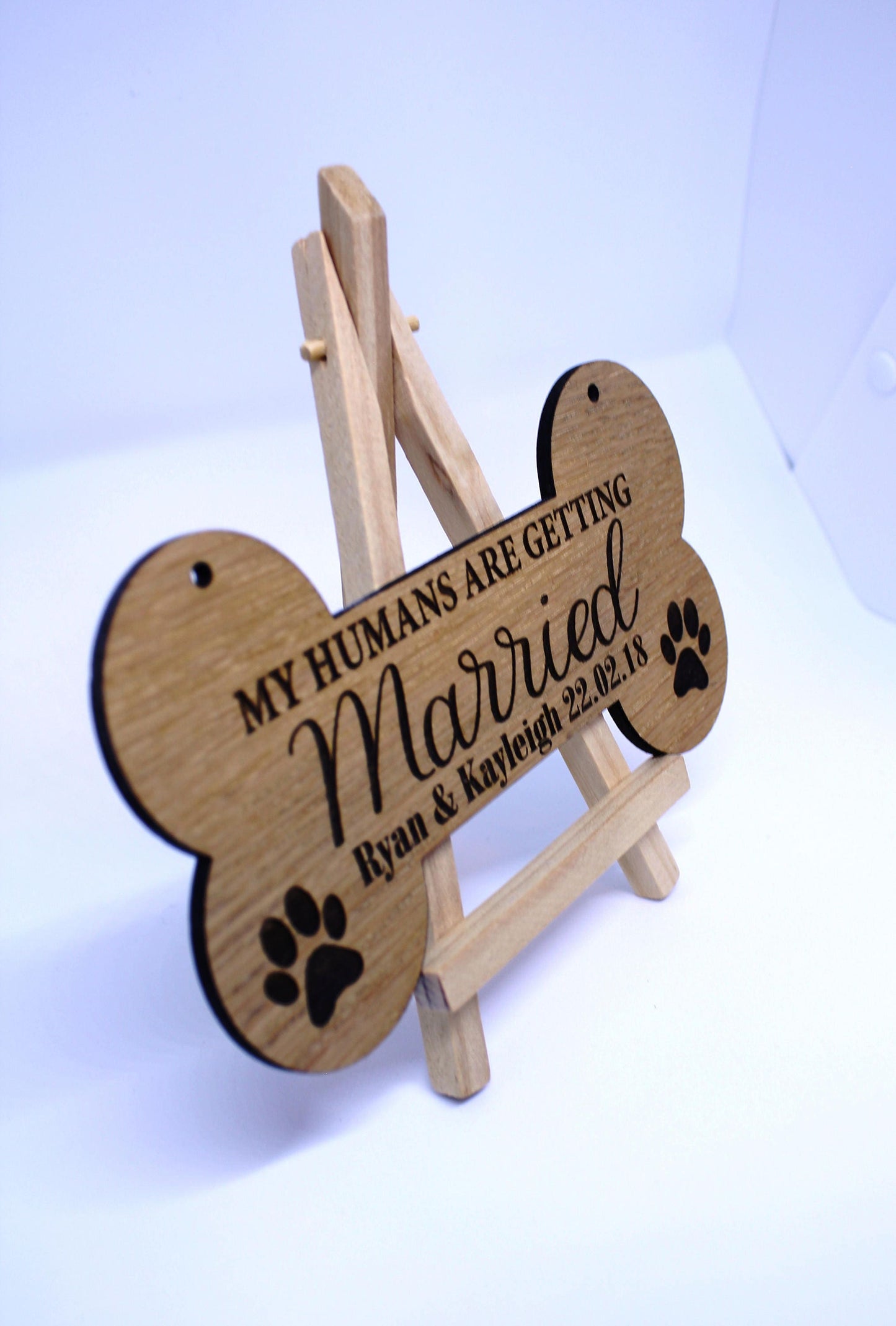 Personalised Wedding Dog Bone Sign - Photo Prop