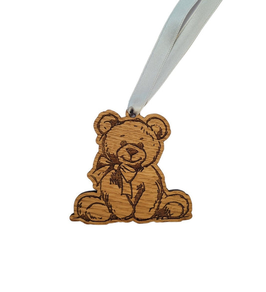 Custom Wooden Gift Tag, Teddy Bear Keepsake