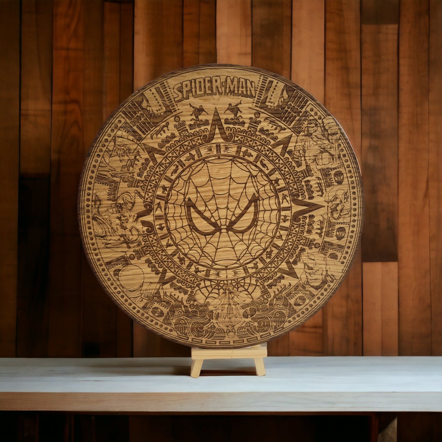 Spiderman Wall Art - Aztec Calendar