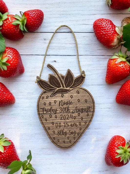 Strawberry Baby Announcement Plaque