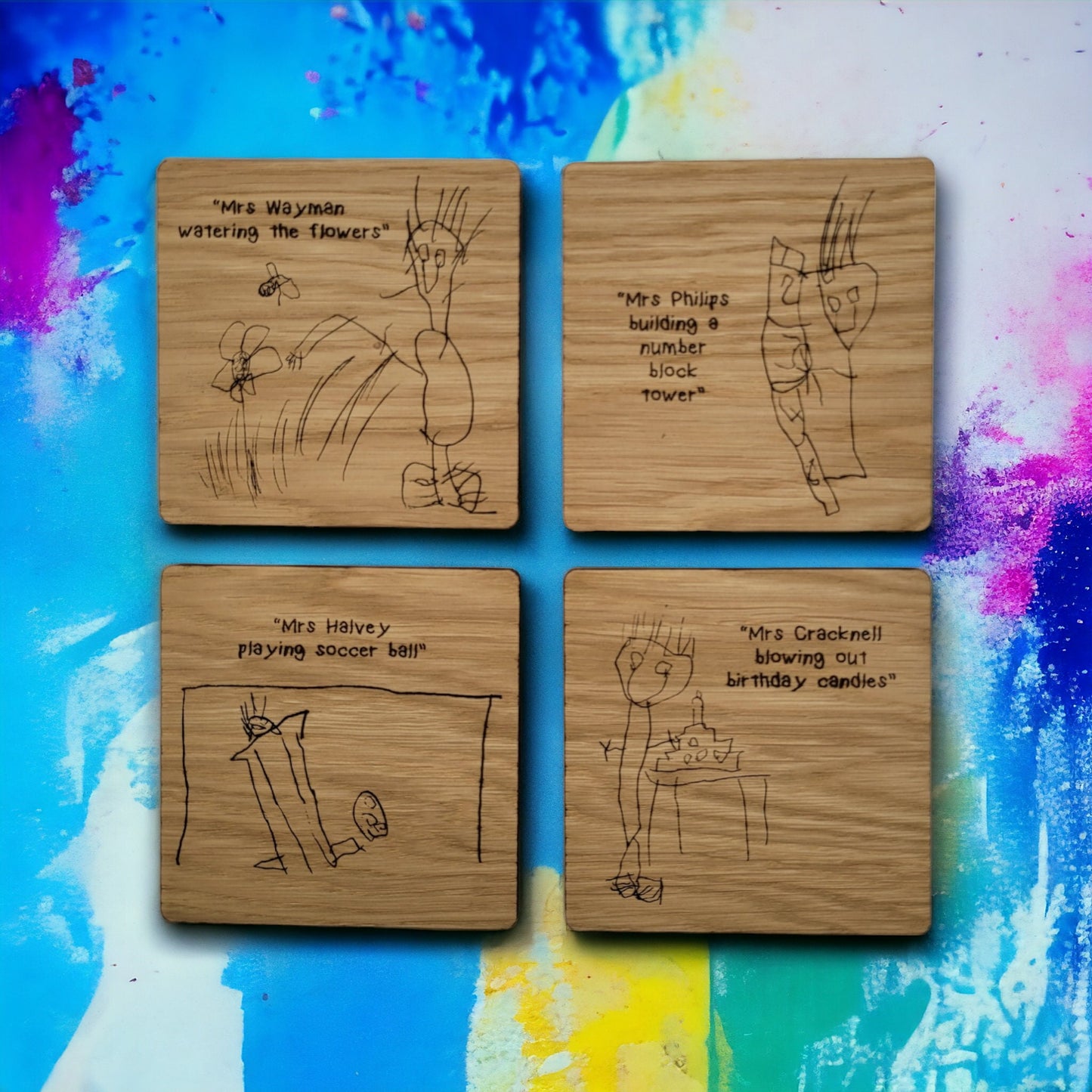 Custom Children's drawing Gift - Personalised Coaster