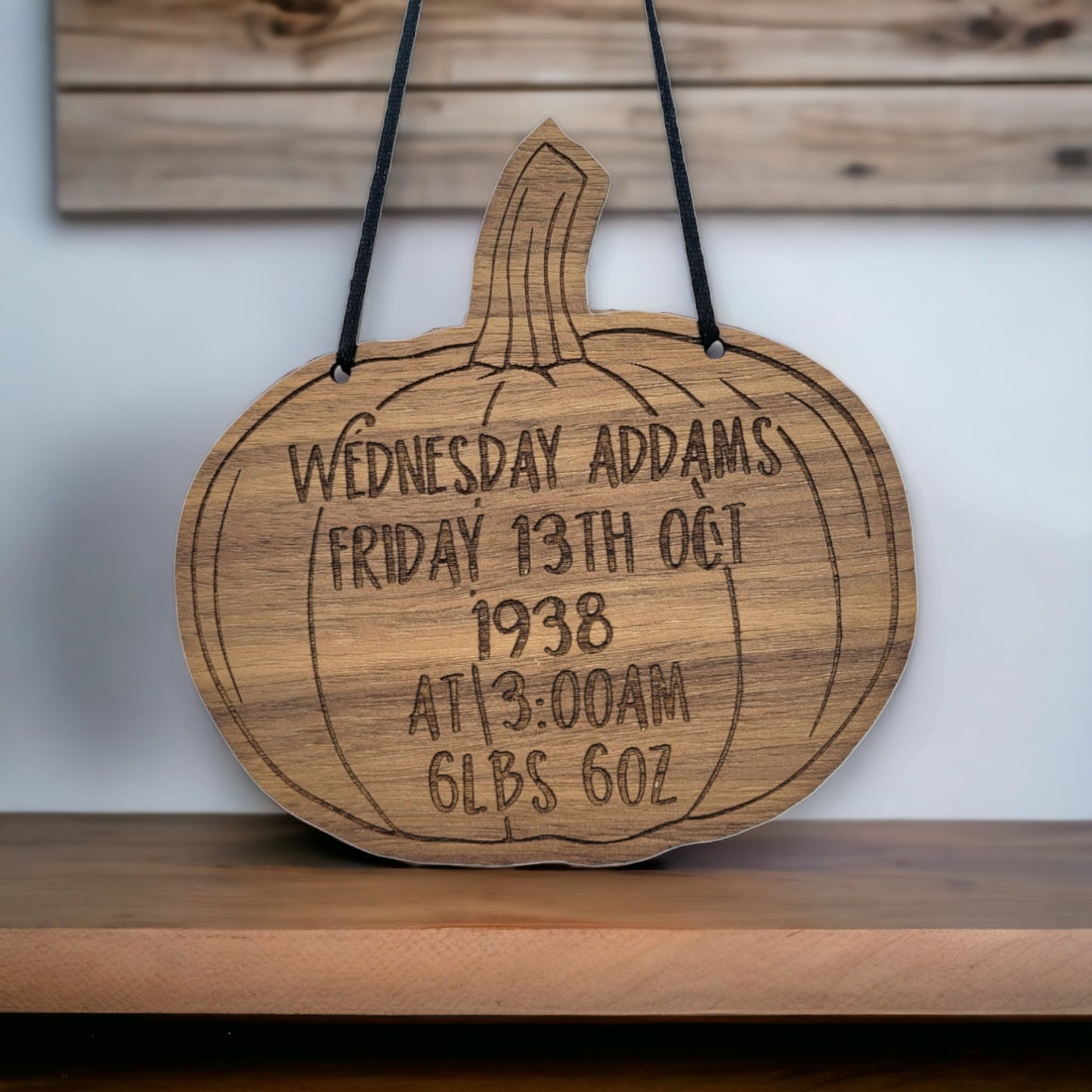 Halloween Pumpkin New Baby Birth Announcement Plaque