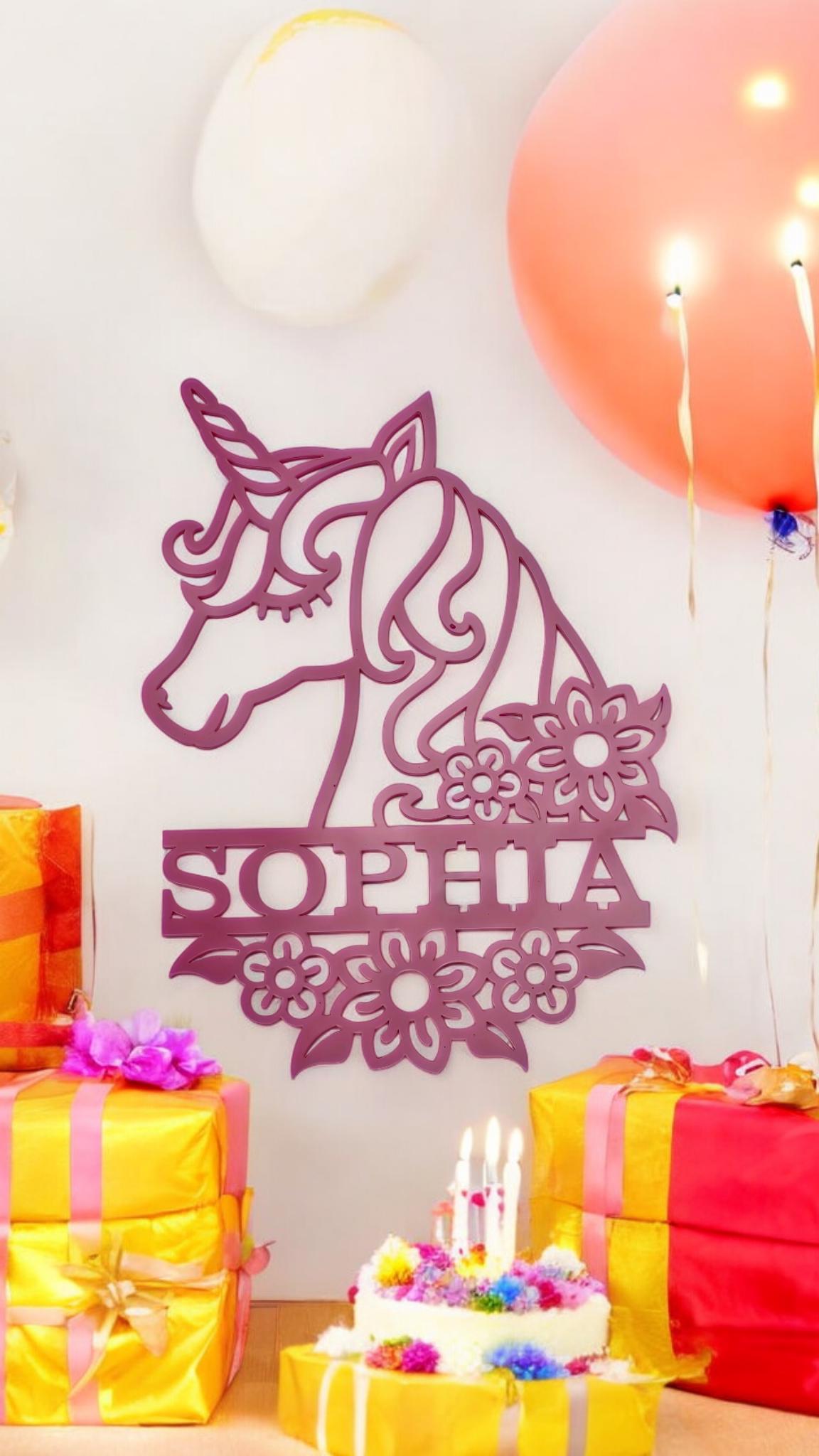Personalised Unicorn Wall Sign#