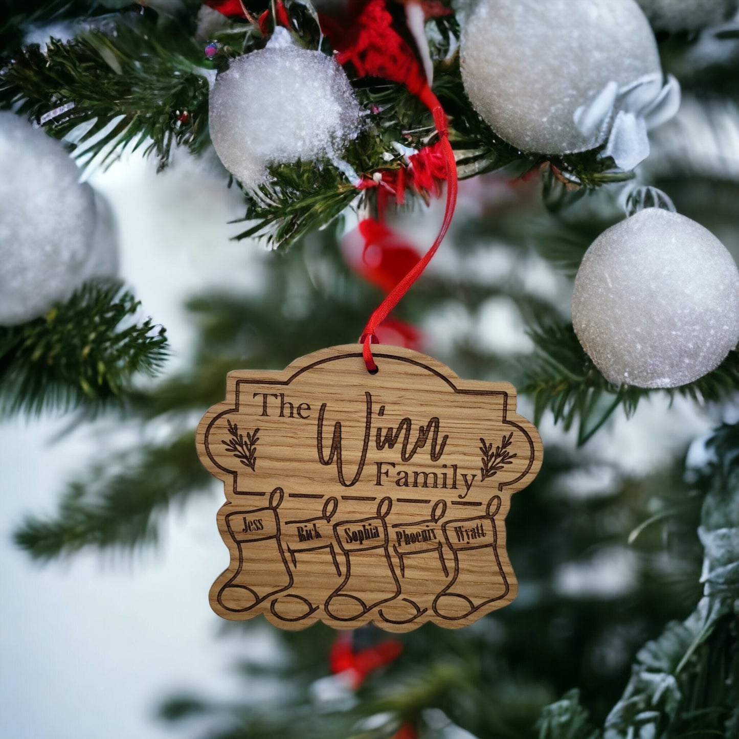 Personalised Christmas Family Sign/Decoration Up to 20 Names