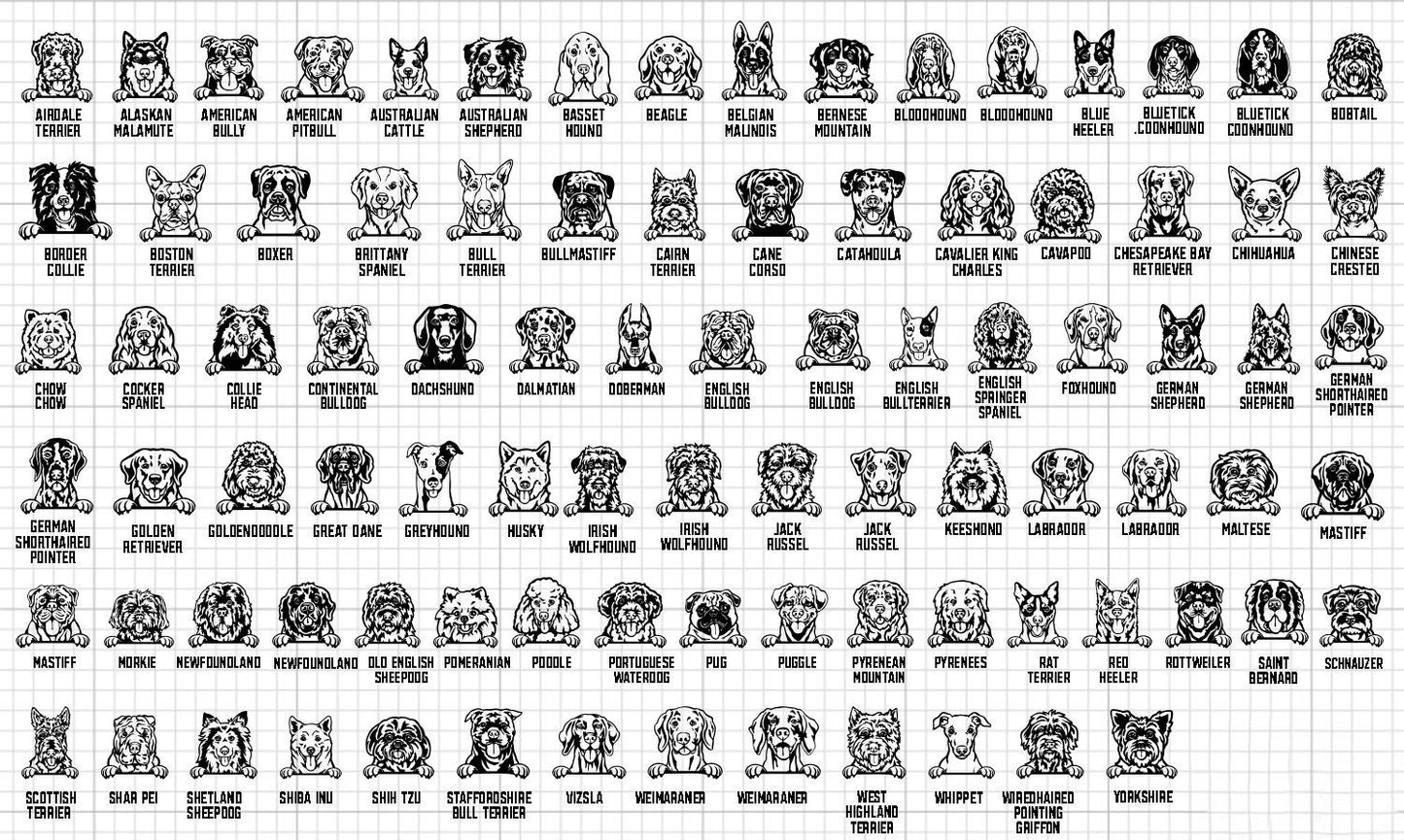 Christmas Dog Ornament - 90 Breeds