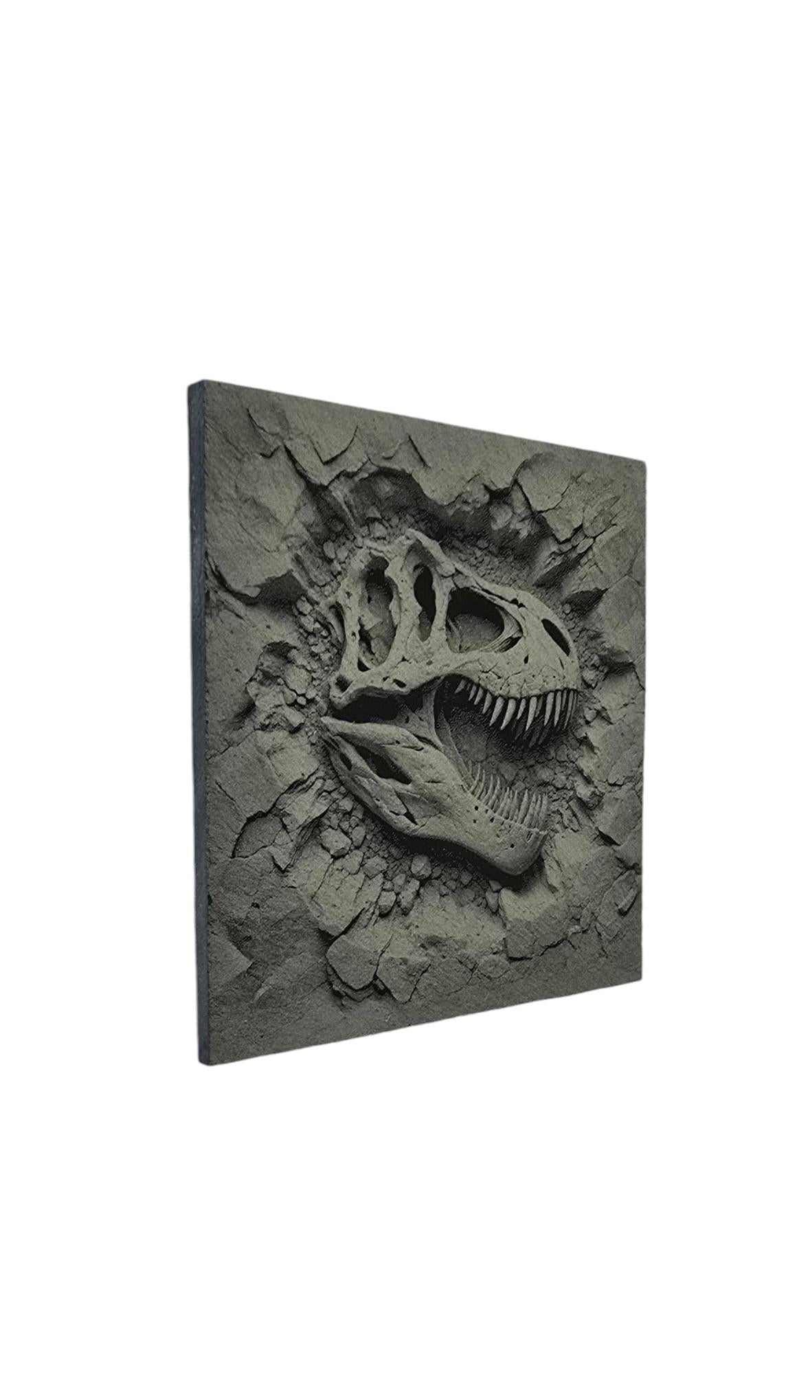 3D Effect Dinosaur Fossil Slate Coaster