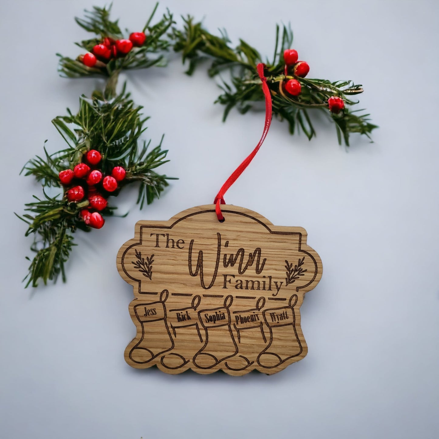 Personalised Christmas Family Sign/Decoration Up to 20 Names