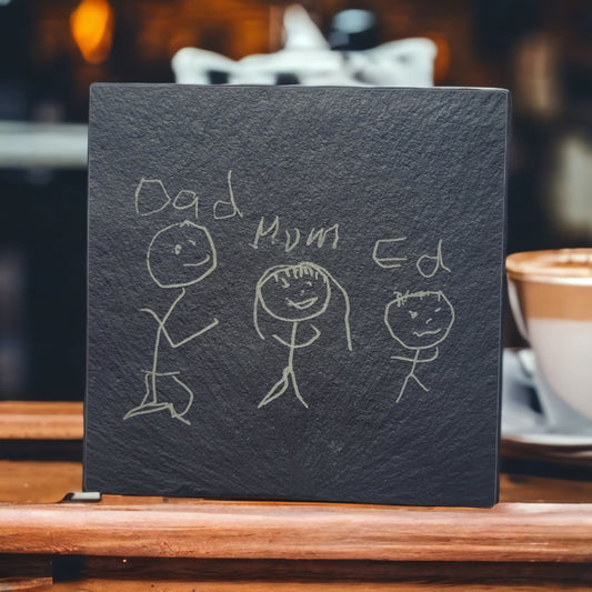Child's own Artwork - Custom Slate Coaster