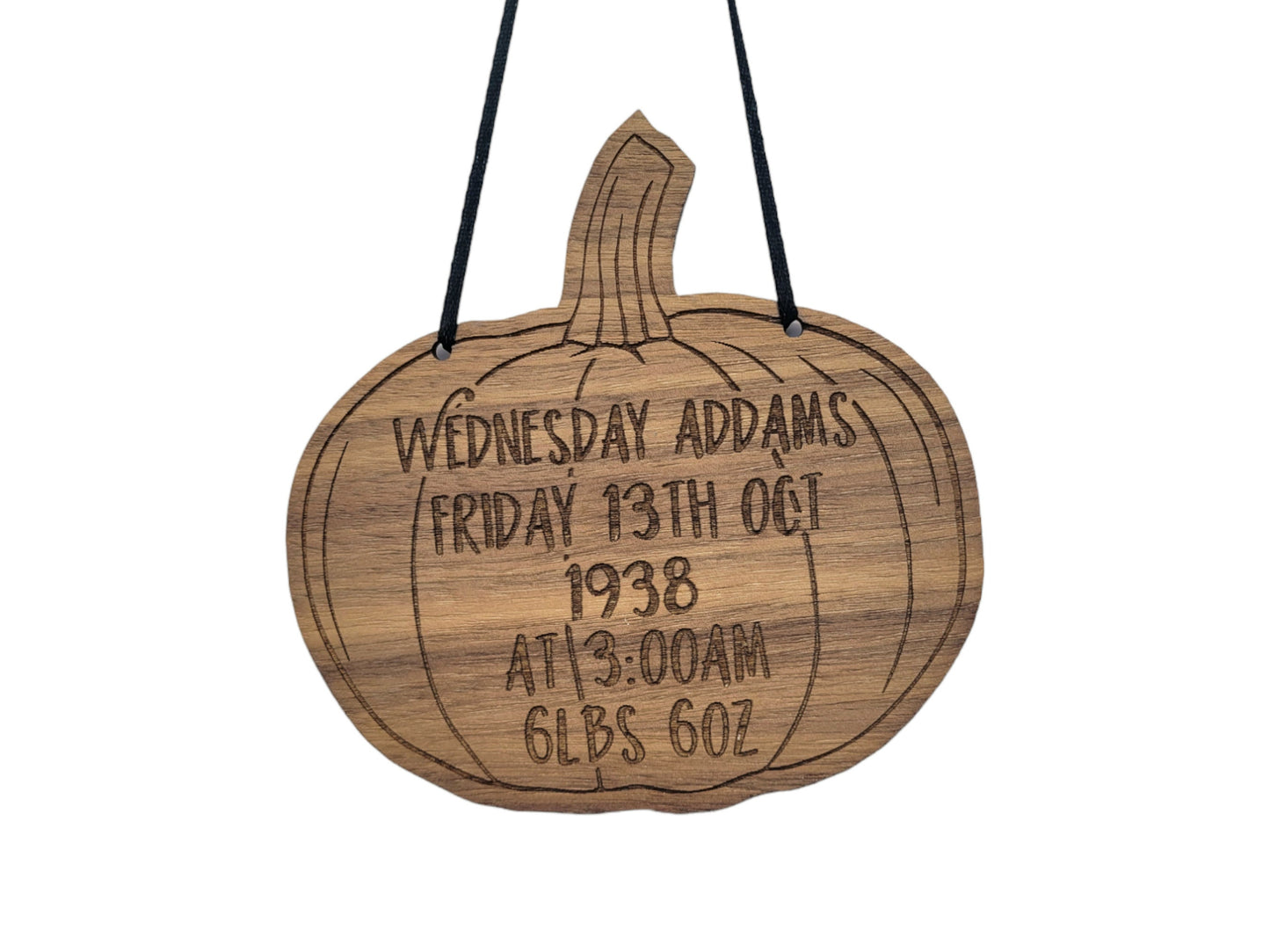 Halloween Pumpkin New Baby Birth Announcement Plaque