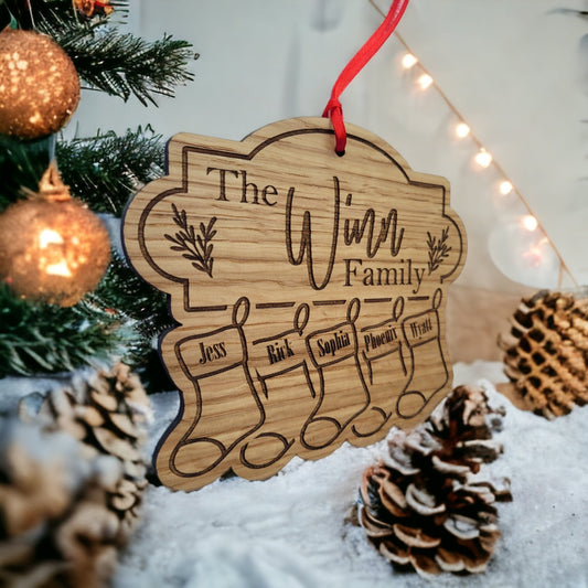 Personalised Christmas Family Sign/Decoration Up to 20 Names