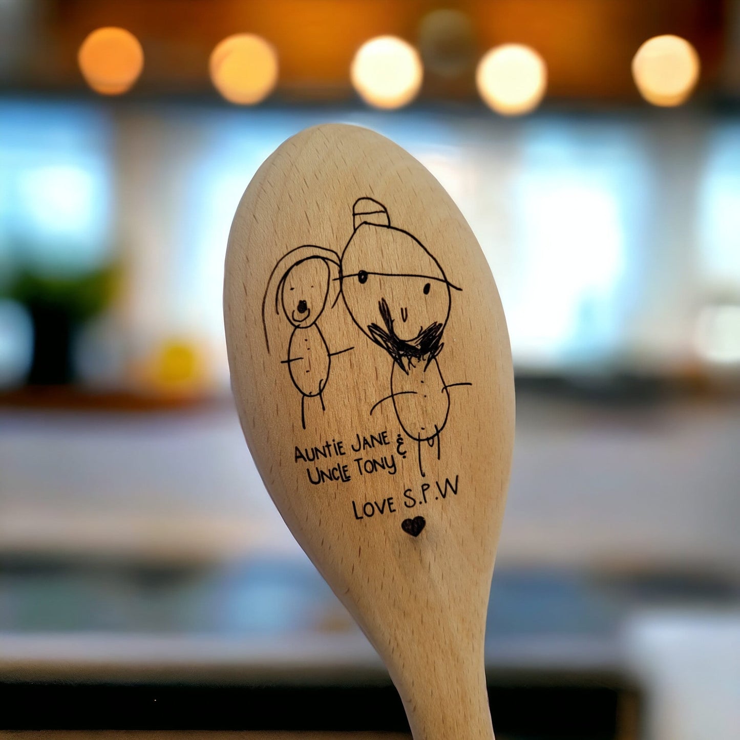 Personalised Baking Spoon, Children's Drawing