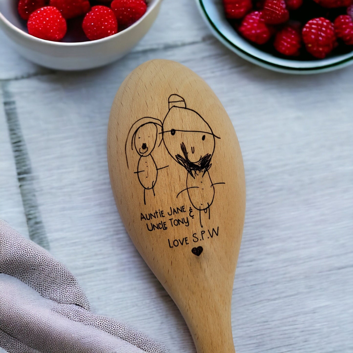 Personalised Baking Spoon, Children's Drawing
