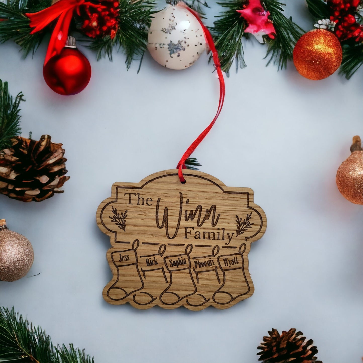 Personalised Christmas Family Sign/Decoration Up to 20 Names