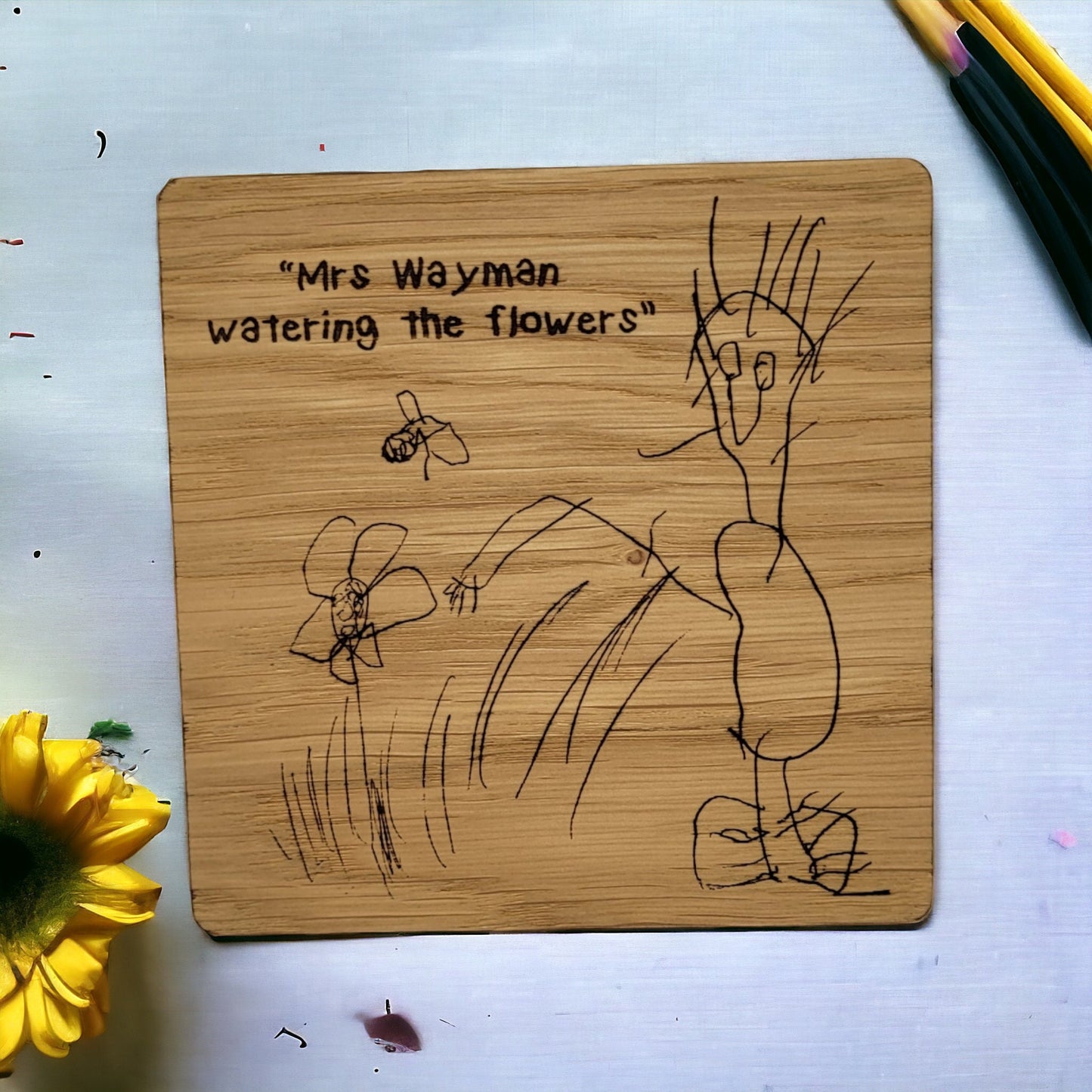 Custom Children's drawing Gift - Personalised Coaster