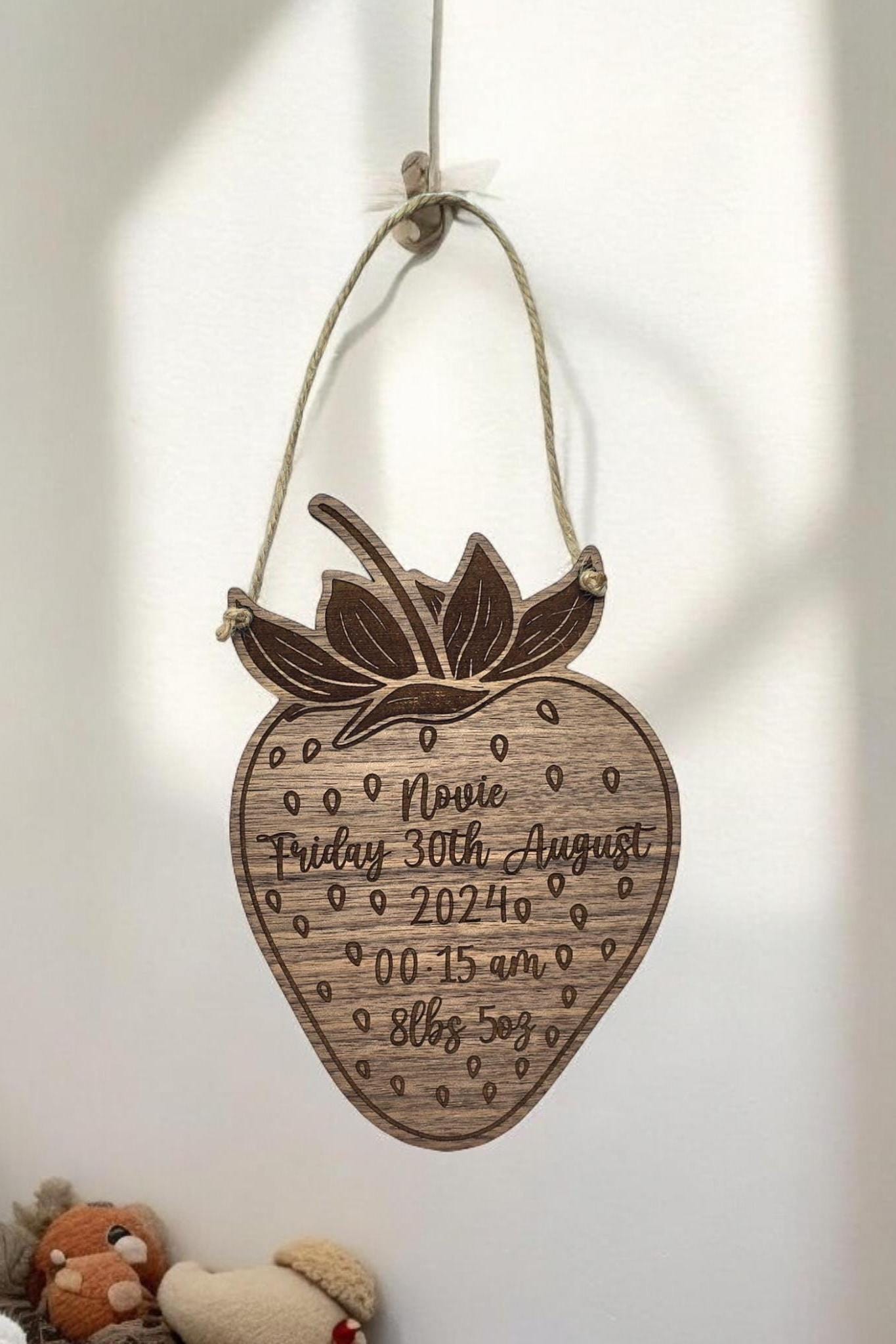 Strawberry Baby Announcement Plaque