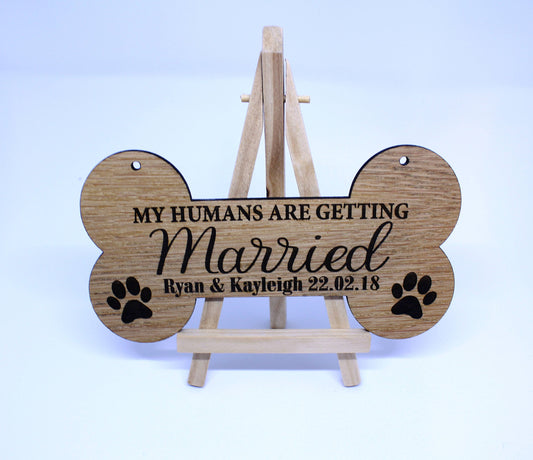 Personalised Wedding Dog Bone Sign - Photo Prop