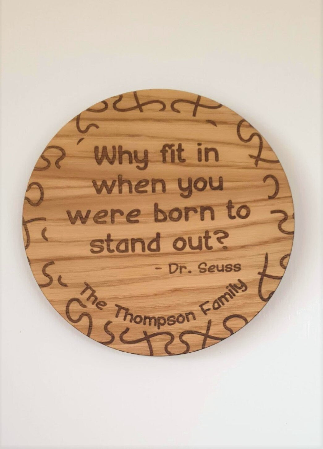 Dr Seuss Personalised Family Plaque