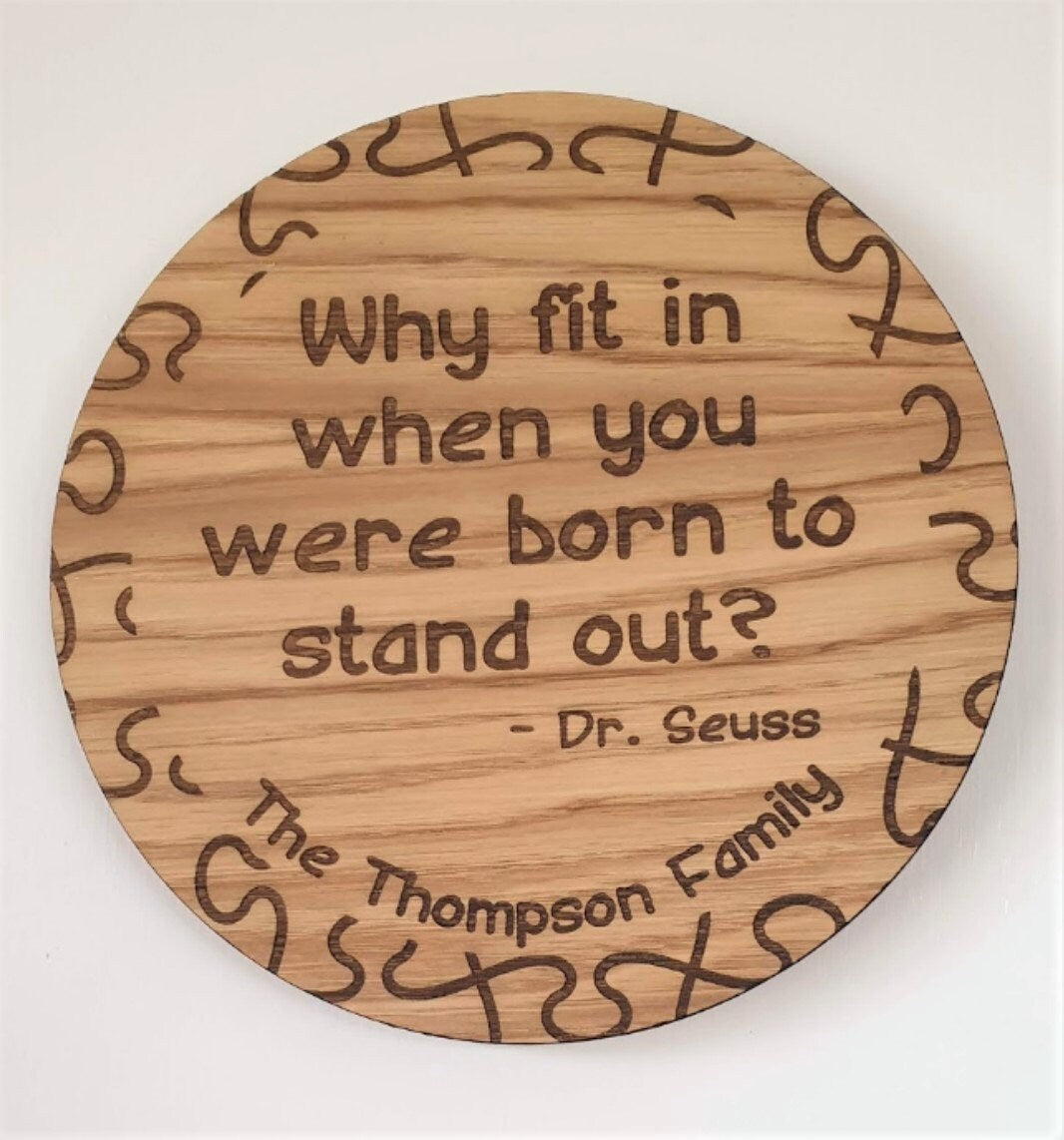 Dr Seuss Personalised Family Plaque