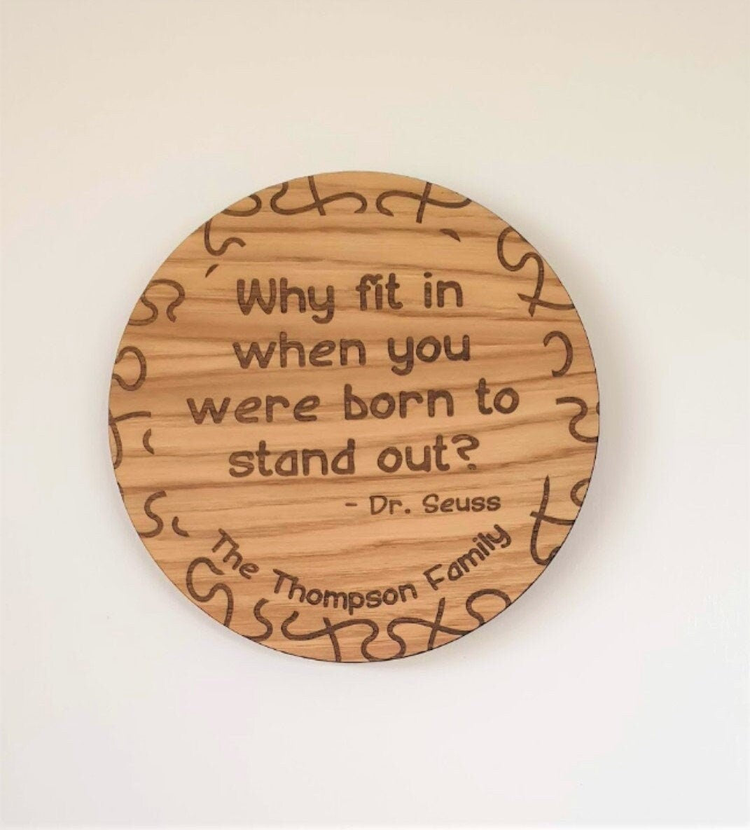 Dr Seuss Personalised Family Plaque