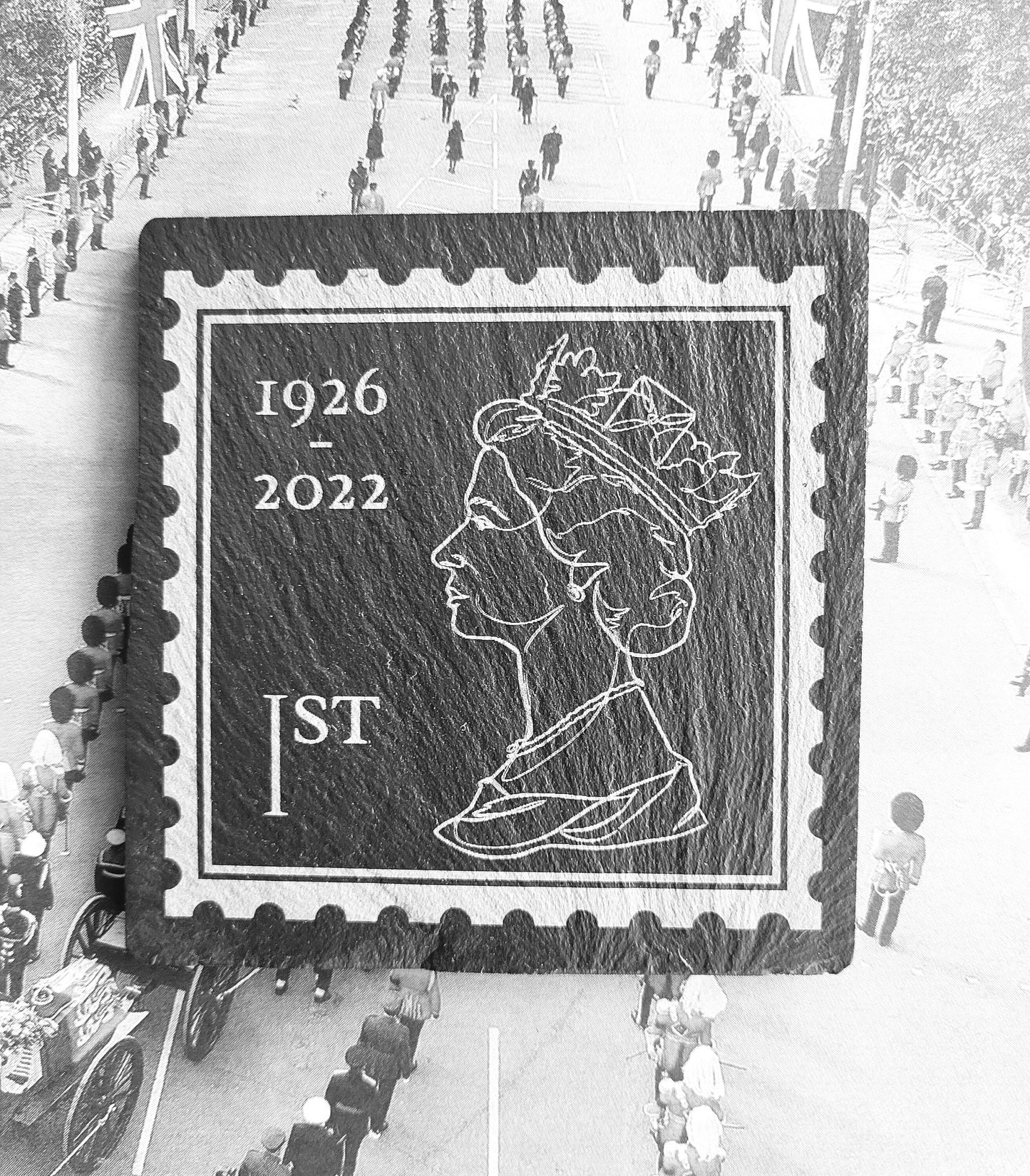 Queen Elizabeth II Commemorative Welsh Slate Coaster