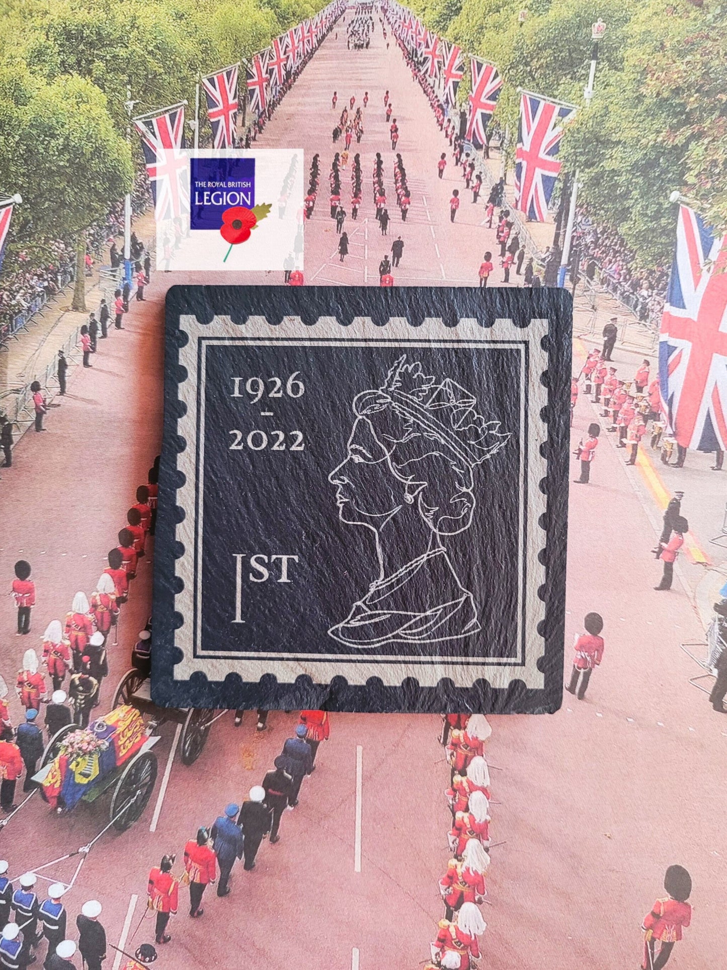 Queen Elizabeth II Commemorative Welsh Slate Coaster