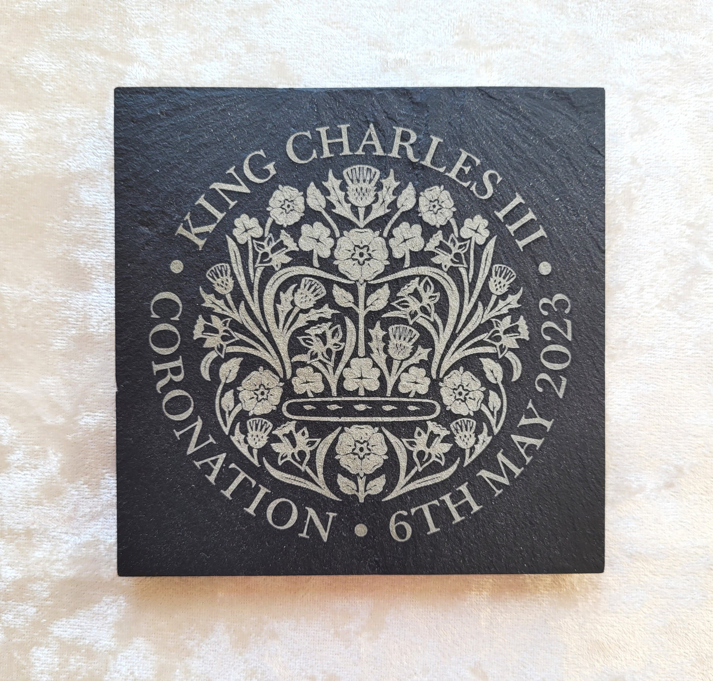 King Charles III Coronation Gift - Commemorative Slate Coaster
