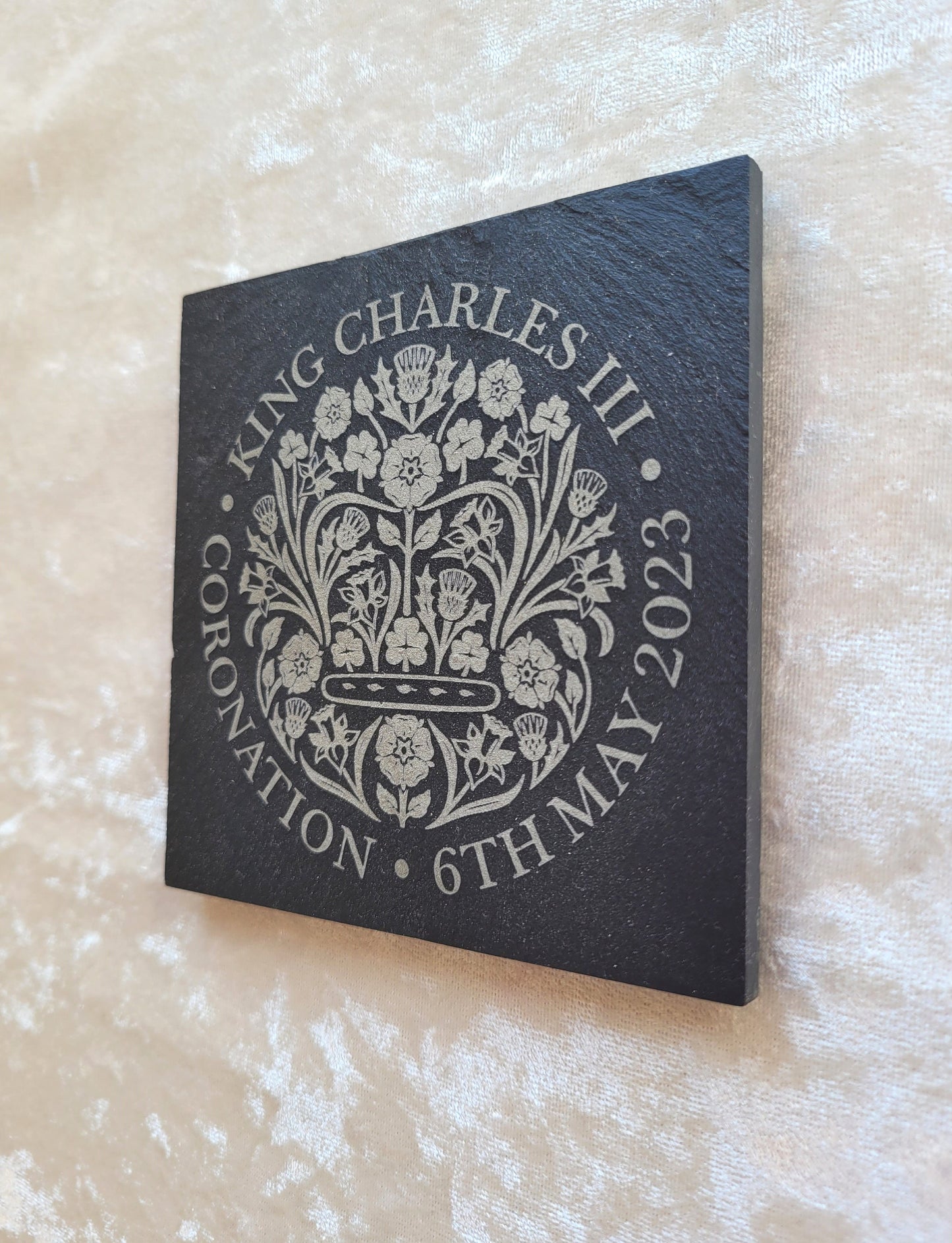King Charles III Coronation Gift - Commemorative Slate Coaster