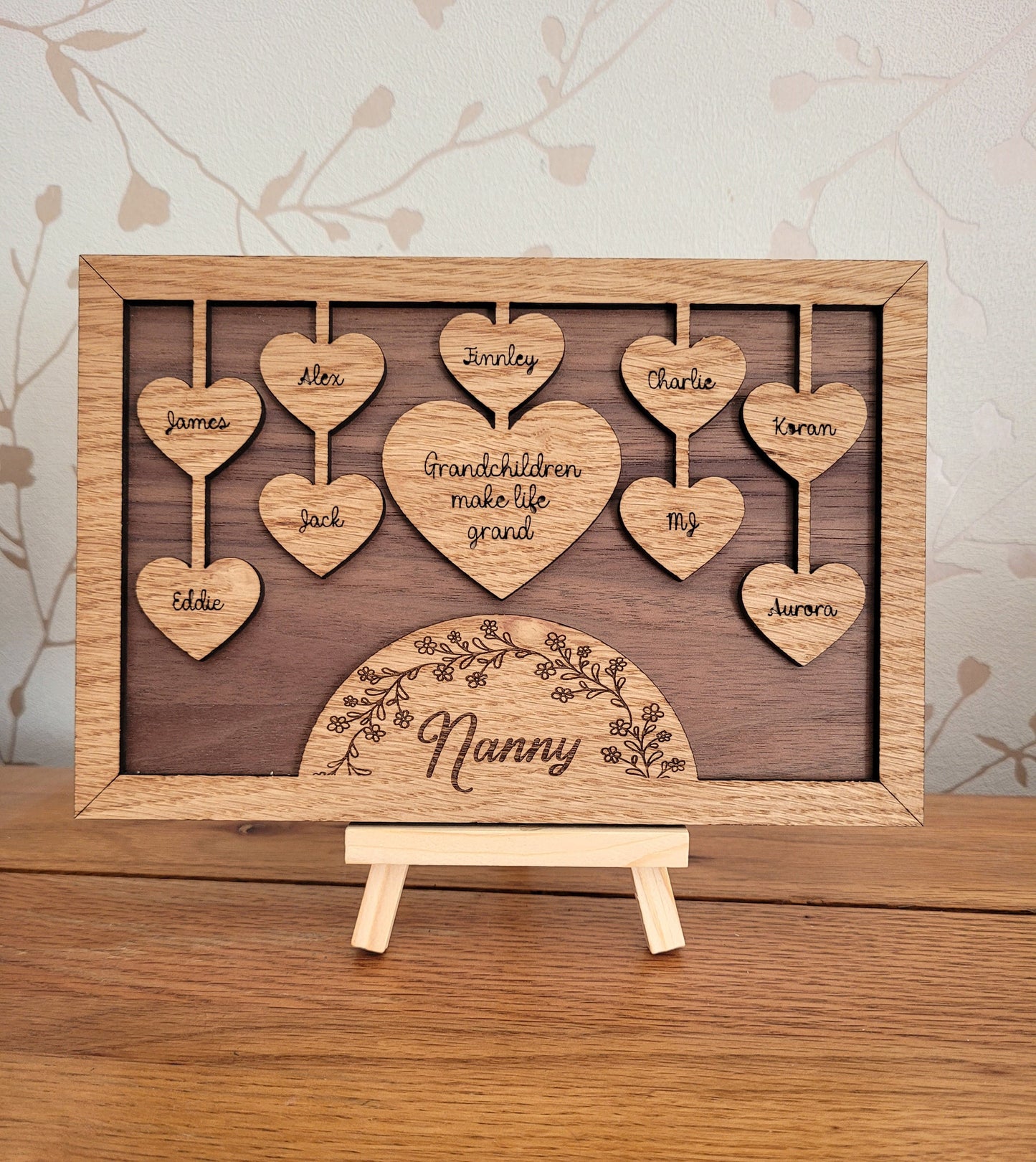 Personalised Hanging Hearts Sign