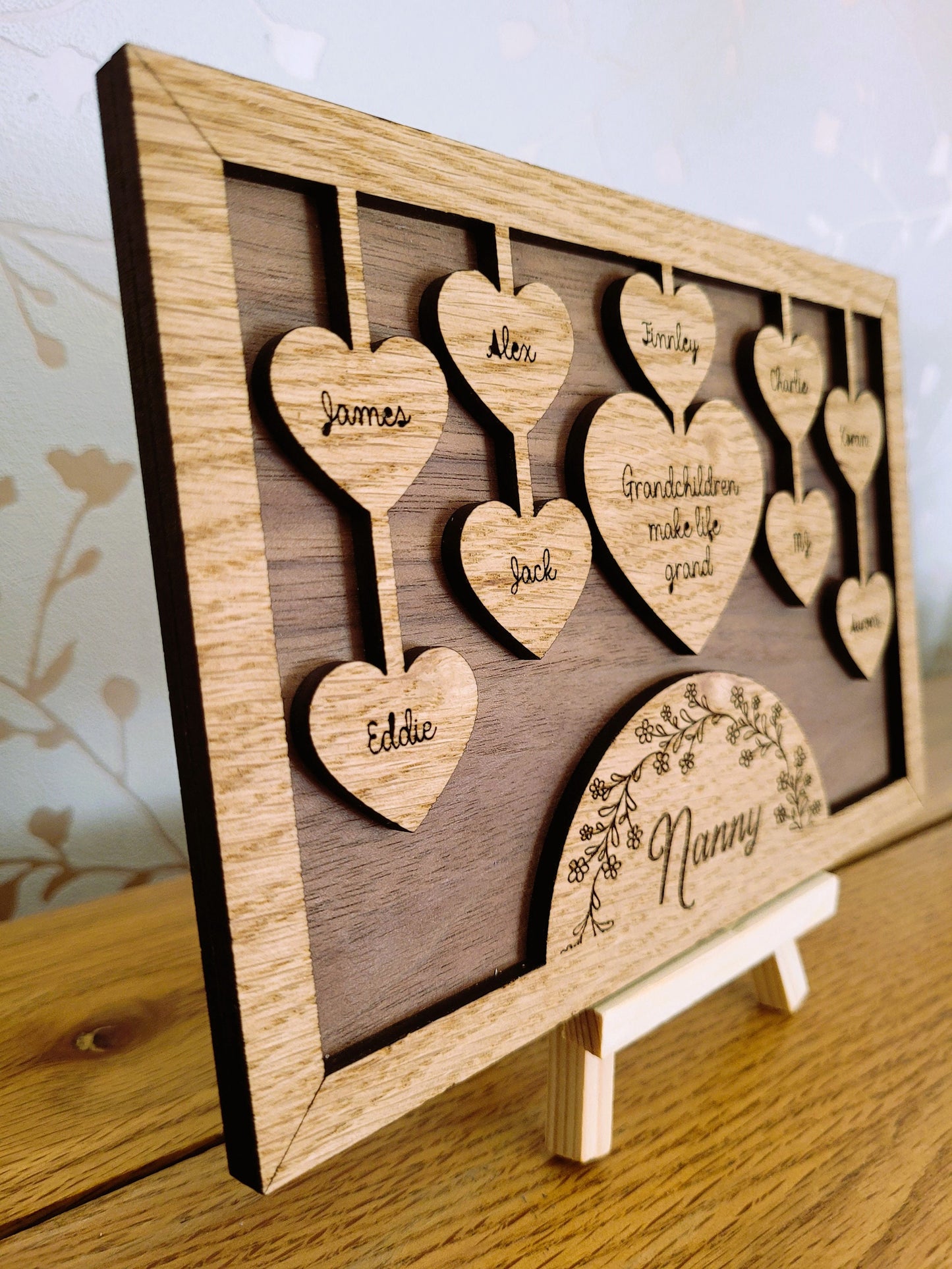 Personalised Hanging Hearts Sign