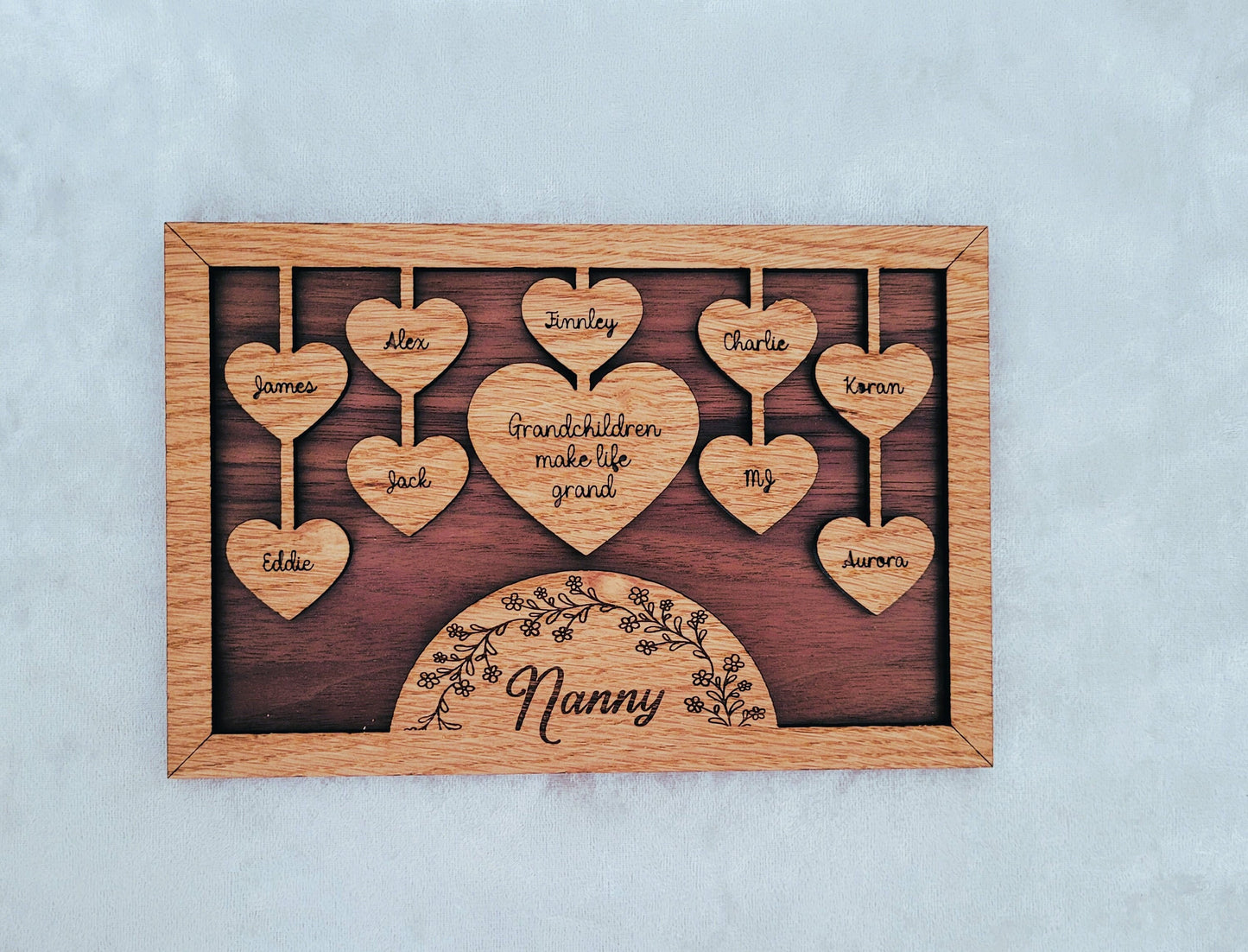 Personalised Hanging Hearts Sign