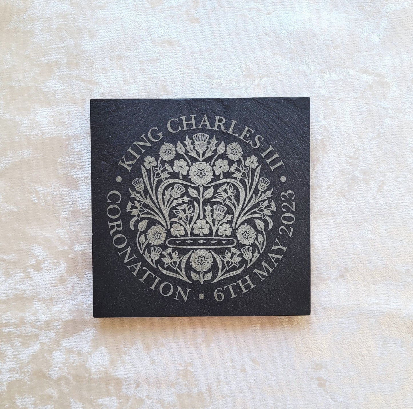 King Charles III Coronation Gift - Commemorative Slate Coaster