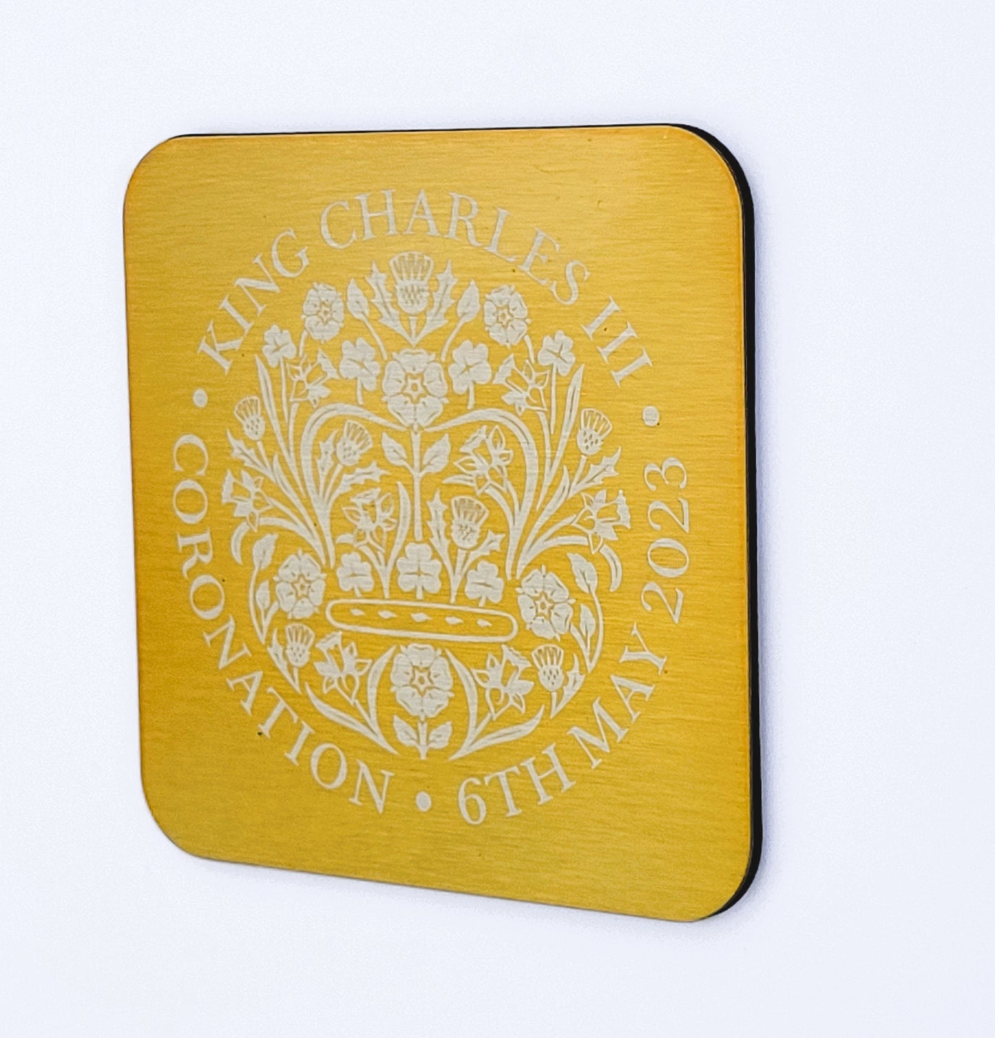 King Charles III -Coronation Gift - Commemorative Gold Coaster