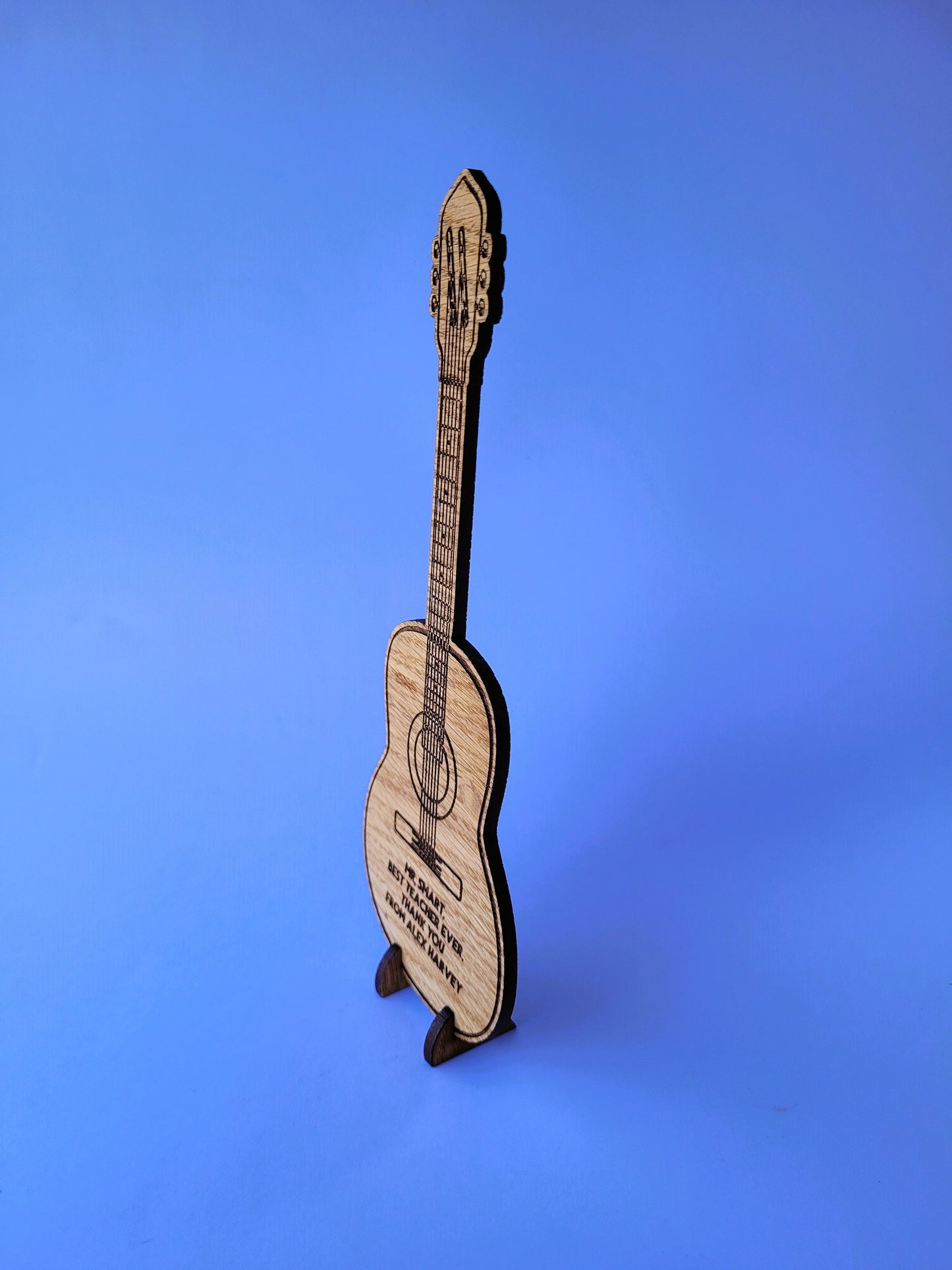 Personalised Guitar Standing Plaque, Musical Gift