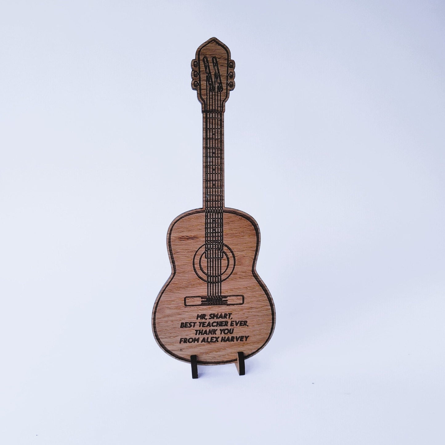 Personalised Guitar Standing Plaque, Musical Gift