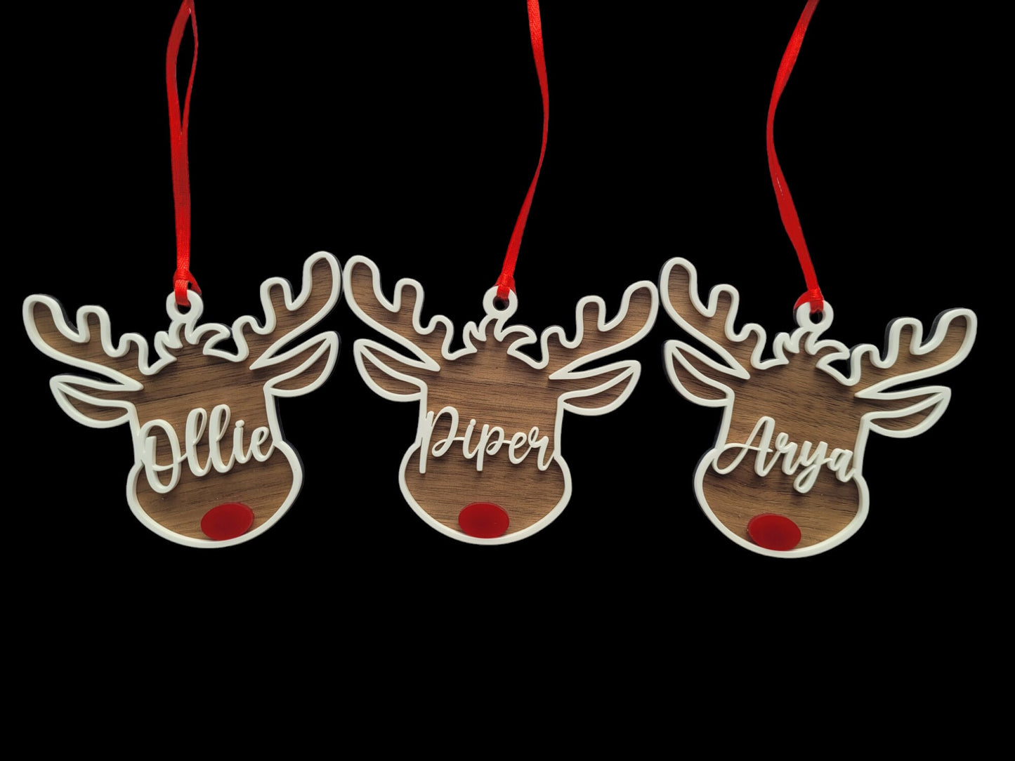 Personalised Reindeer Wooden Bauble