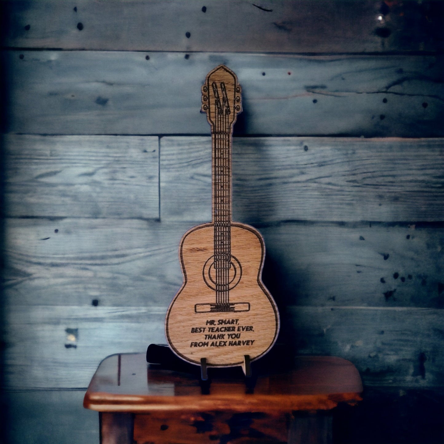 Personalised Guitar Standing Plaque, Musical Gift