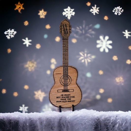 Personalised Guitar Standing Plaque, Musical Gift