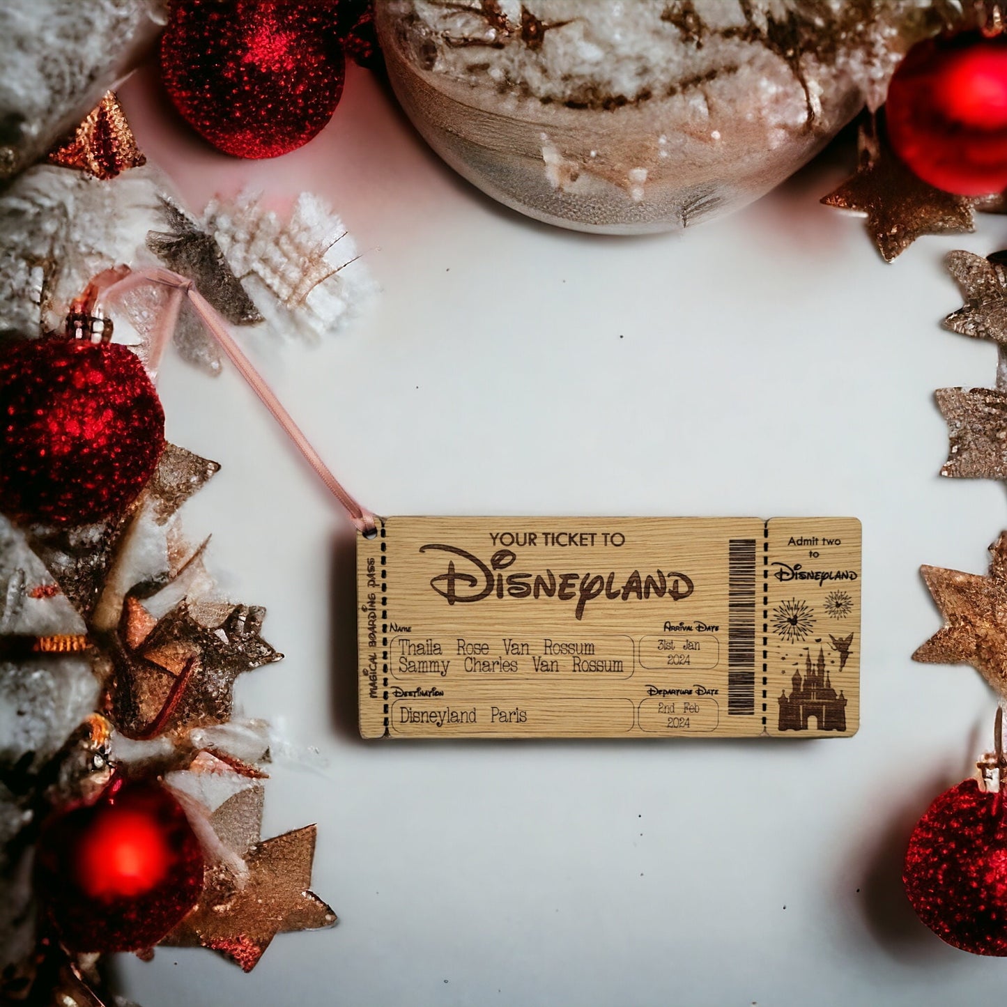 Engraved Keepsake Disney Ticket