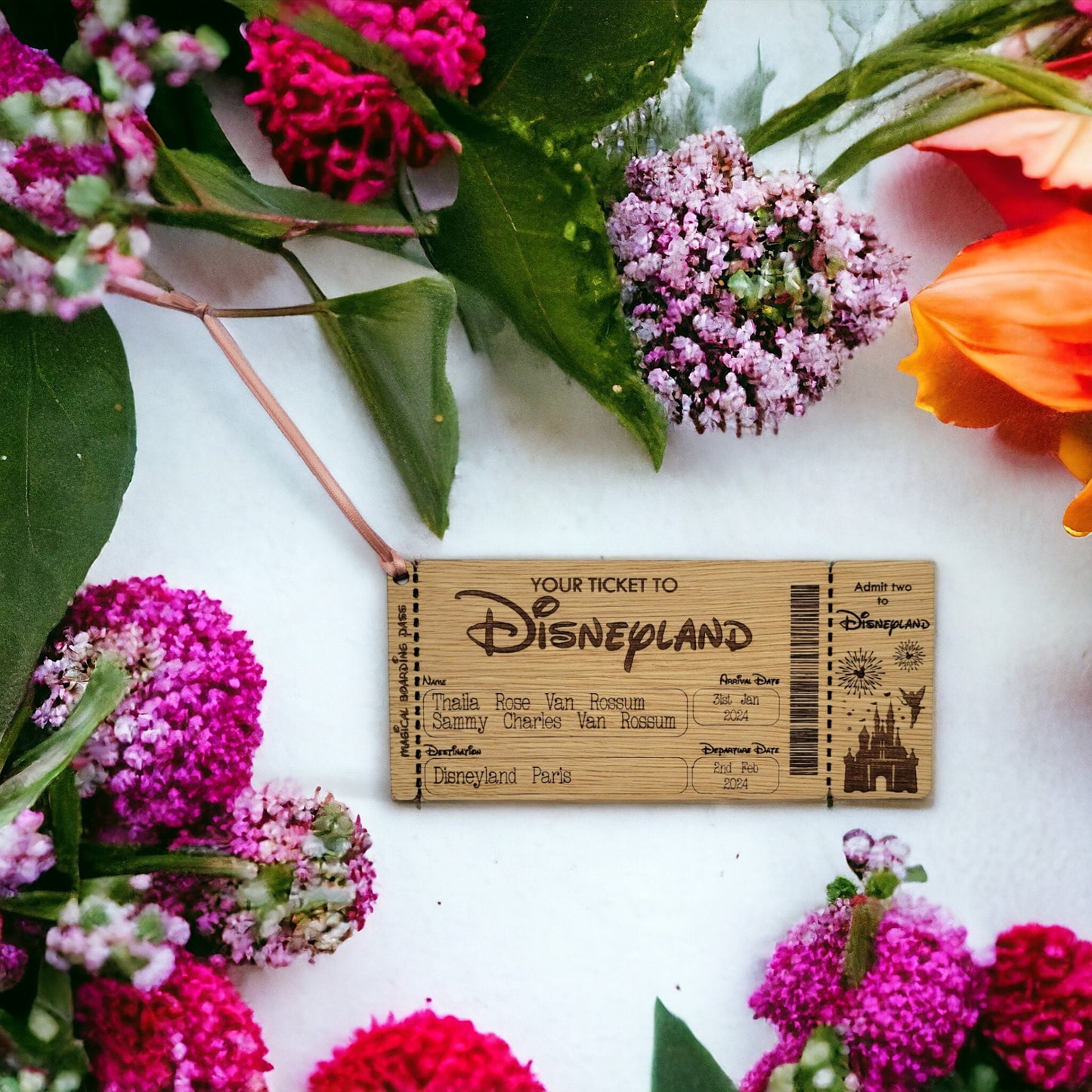 Engraved Keepsake Disney Ticket