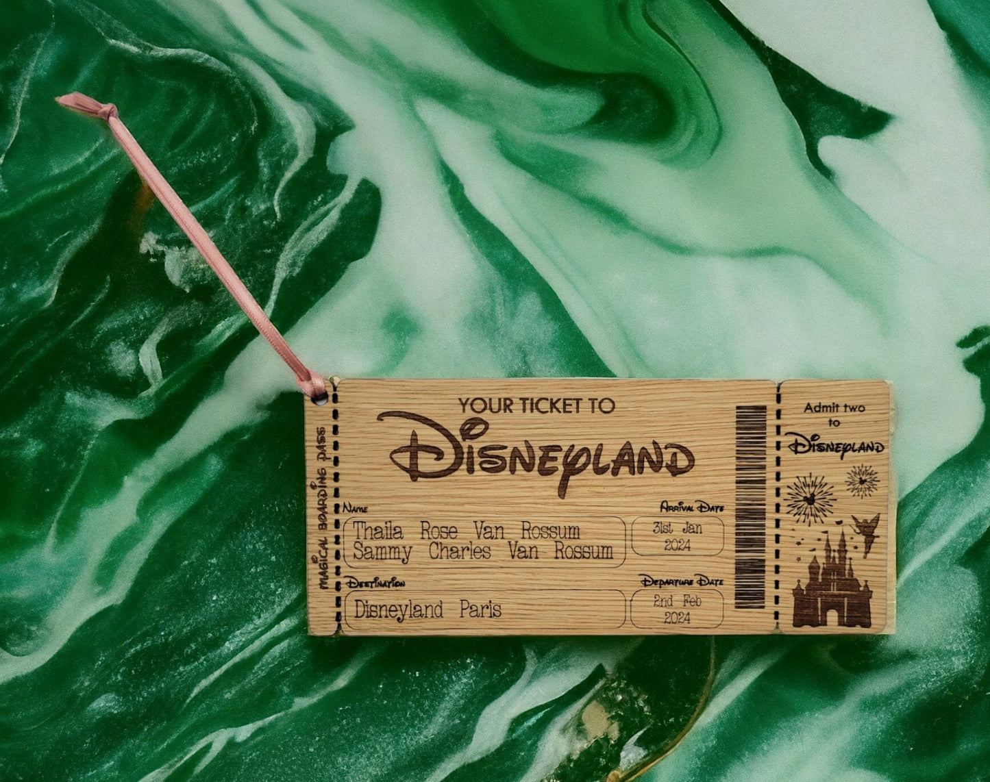 Engraved Keepsake Disney Ticket