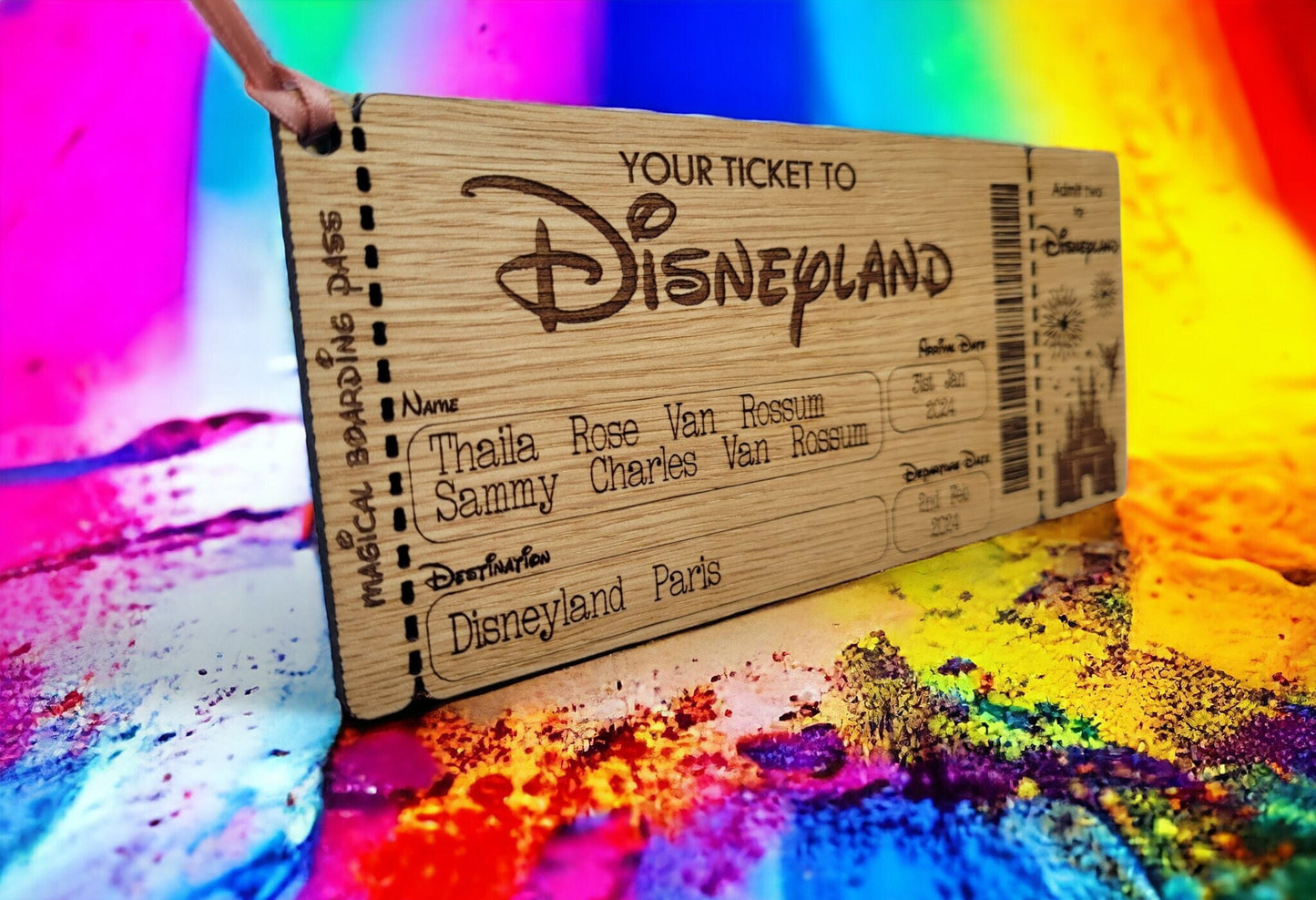 Engraved Keepsake Disney Ticket